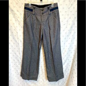 Anthropologie SIDRA blue tweed pants with flared leg